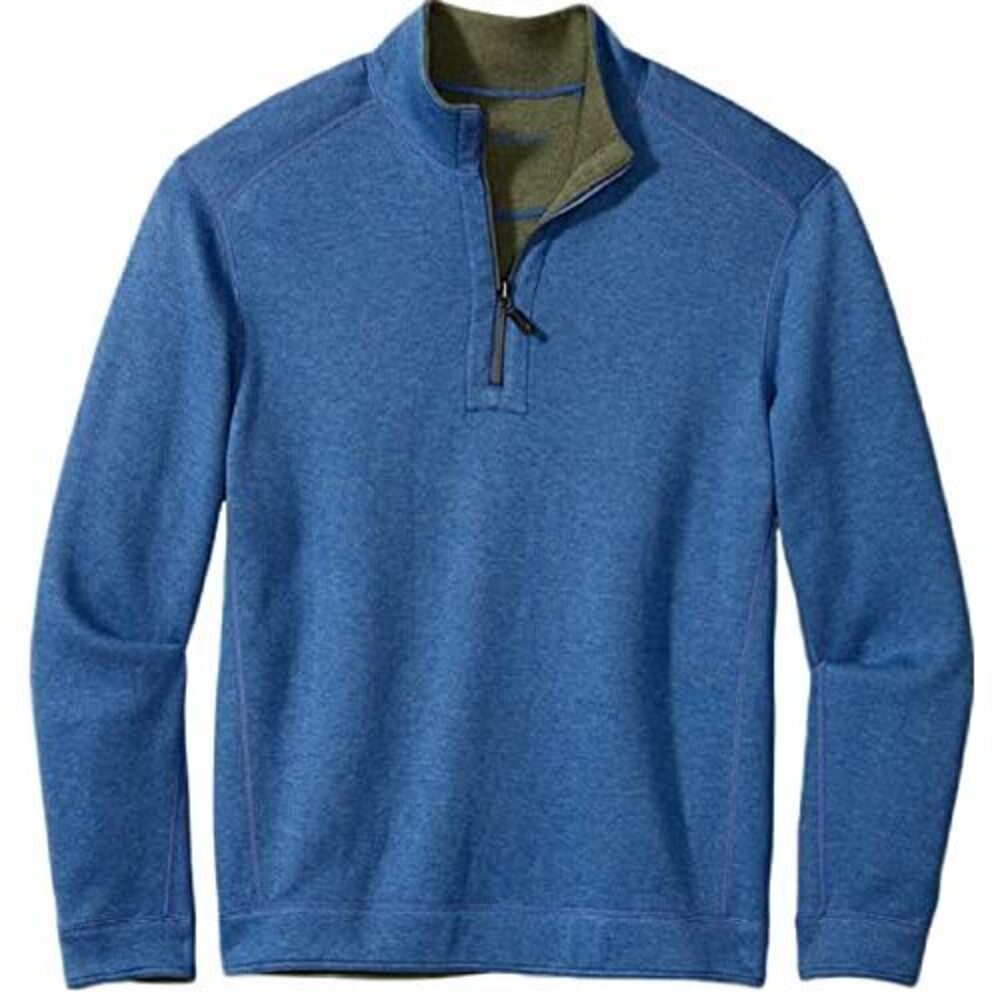 Tommy Bahama Men's Flipshore Half Zip Sweater (Bright Cobalt Heather, 4XB)